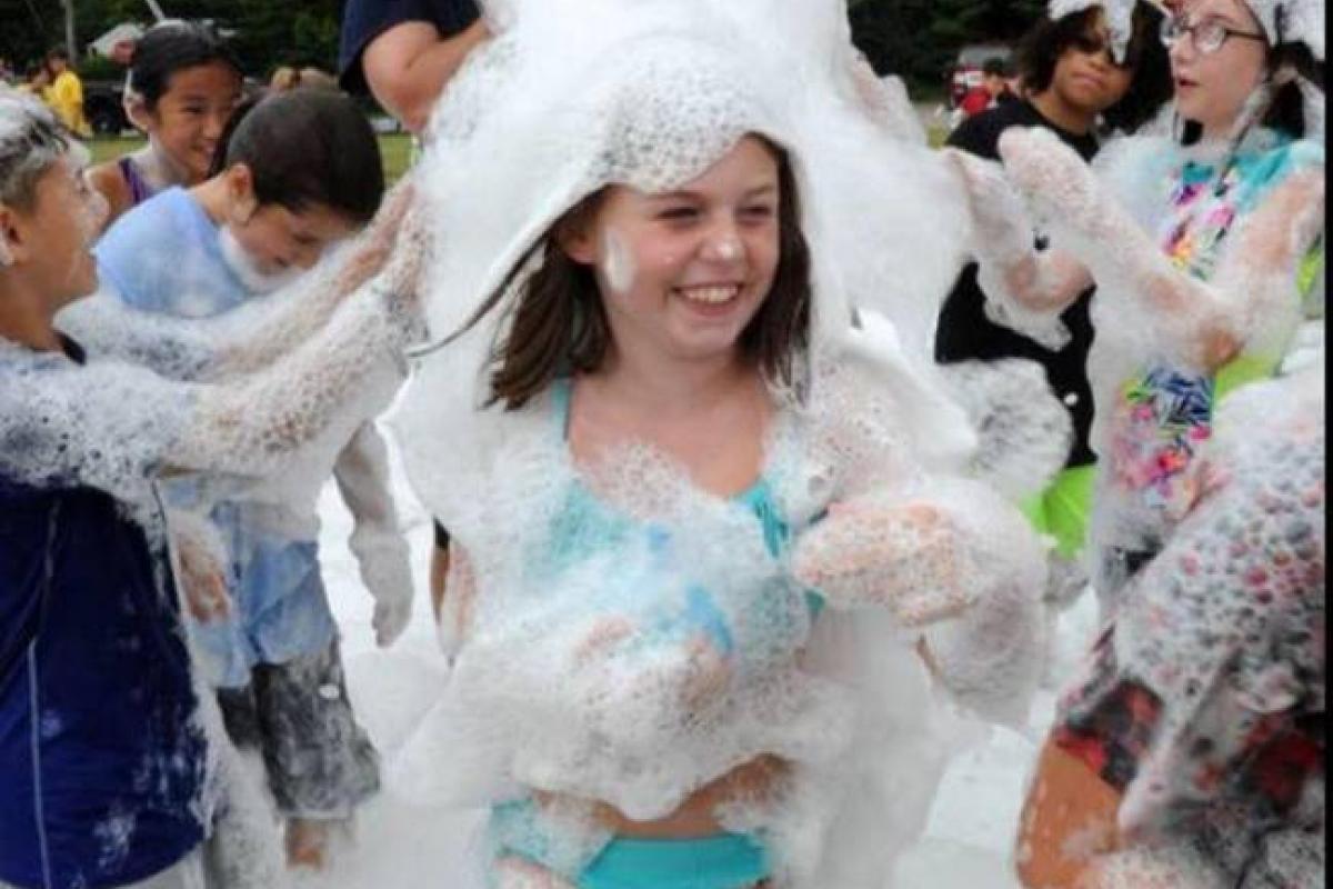 Kids Playing with Bubbles